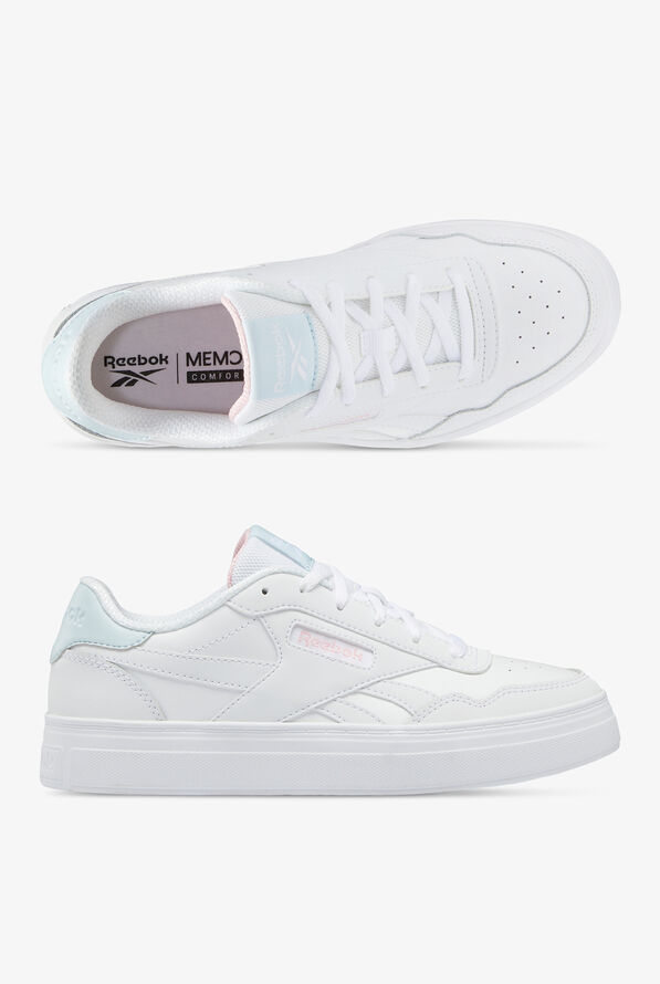 Reebok Women's Court Advance bold FTWR White/Glass Blue/Pink Glow Athletic Lace Up Nursing Shoes - null - 1