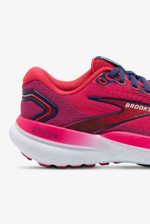 Brooks Women's Glycerin 21 Raspberry/Estate Blue Athletic Lace Up Nursing Shoes - null - 4