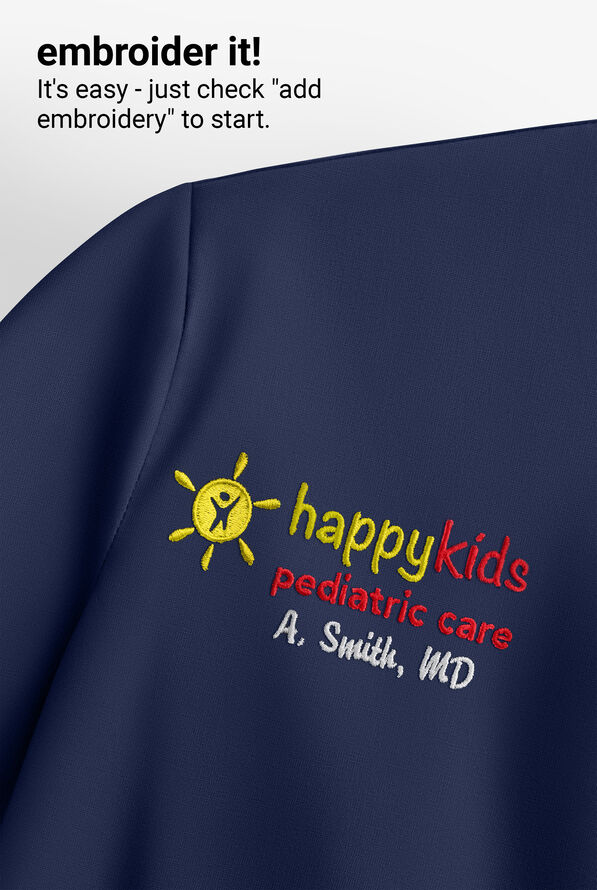 Blusa médica Bella by Zavate Daisy STRETCH con paneles laterales acanalados y 3 bolsillos para mujer exclusiva de UA - Navy - 5