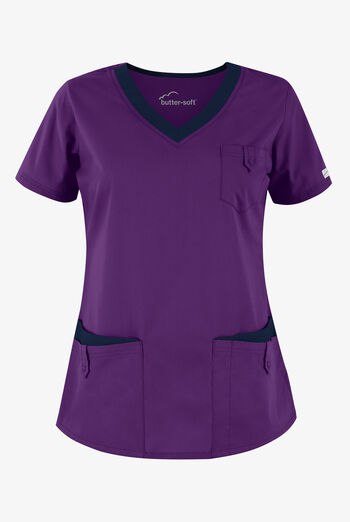 Butter-Soft Core Women's 5-Pocket Rounded V-Neck Scrub Top