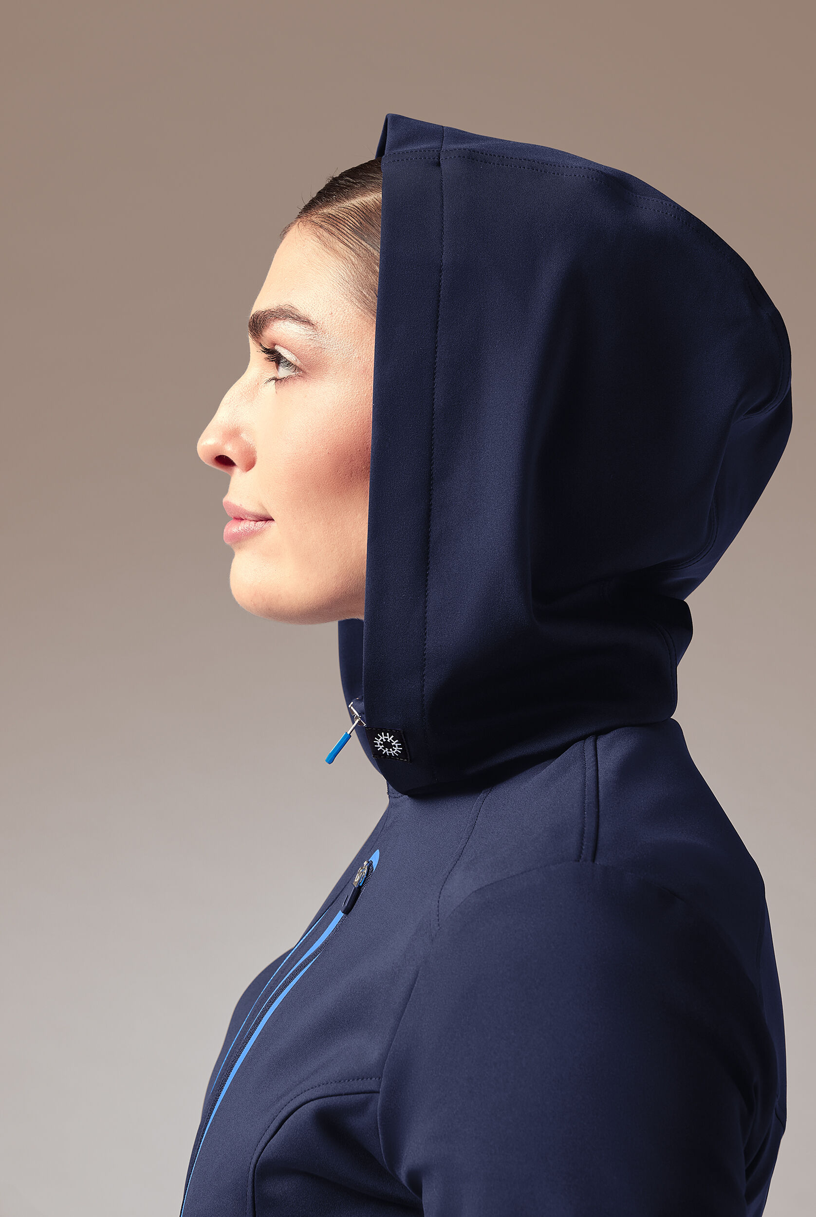 Hypothesis Women's Contrast Zip Front Knit Scrub Hoodie