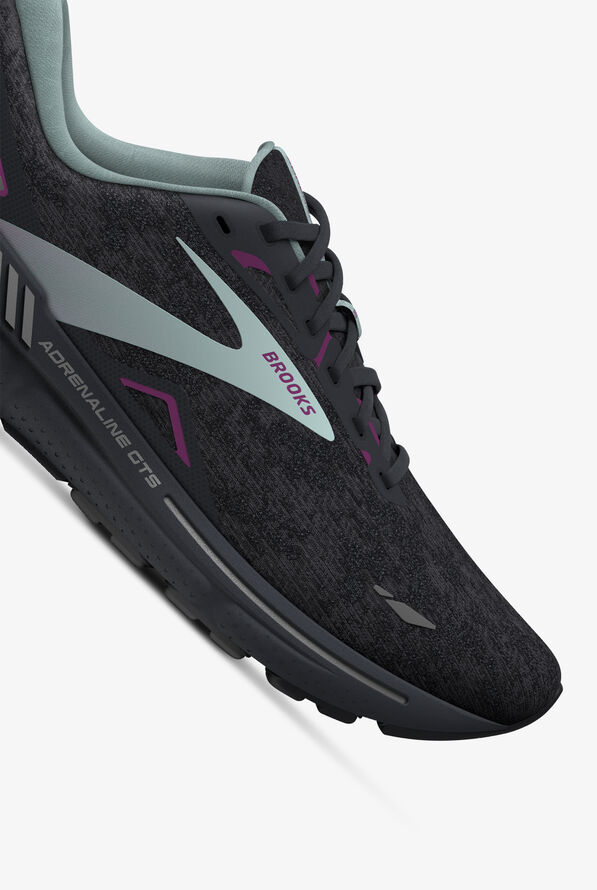 Brooks Women's Adrenaline GTS 23 Black/Light Blue/Purple Athletic Lace Up Nursing Shoes - null - 3