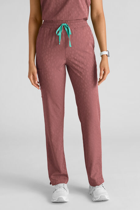 Easy STRETCH Naya Women's Jacquard 6-Pocket Straight Leg Scrub Pant