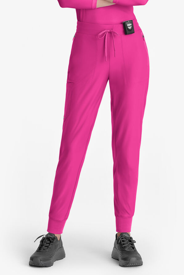 Skechers by Barco Slip-ins Pace Women's 5-Pocket STRETCH Cargo Jogger Scrub Pants - Deep Magenta - 1