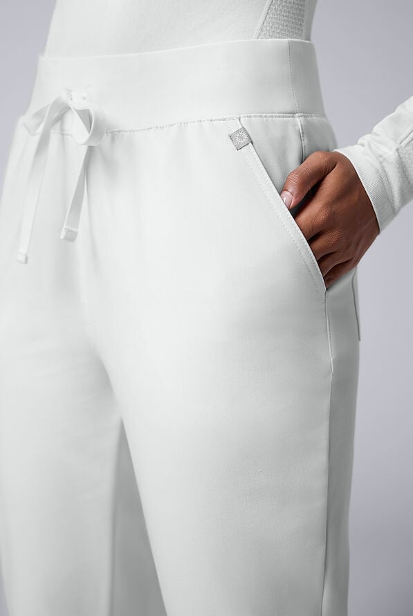 Hypothesis Women's Base 6-Pocket Jogger Scrub Pant - White - 4