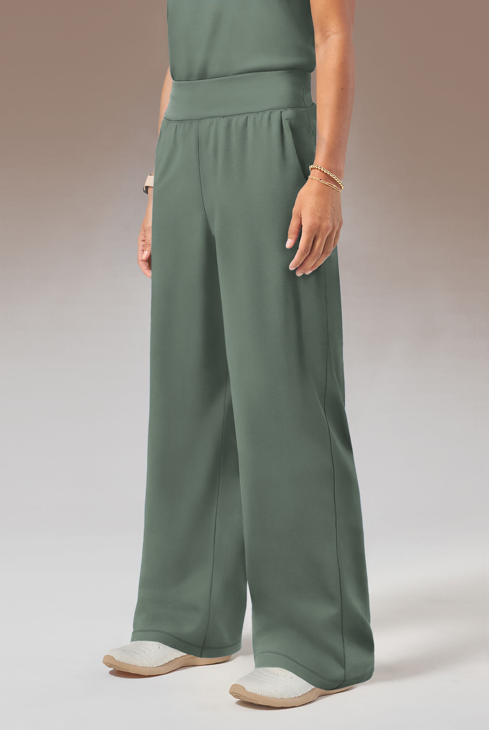 ＨBEAUTY&YOUTH WORSTED 2PLEATS WIDE PANTS Hypothesis Women's 2-Pocket STRETCH Yoga Waistband Wide Leg