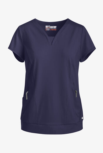 Grey's Anatomy by Barco Knit STRETCH Motivate Women's 2-Pocket Banded V-Neck Scrub Top