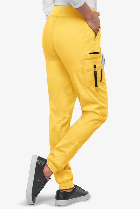 Butter-Soft STRETCH Women's 5-Pocket Cargo Jogger Scrub Pants - Pineapple - 4
