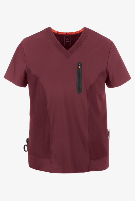 Infinity GNR8 Kinetic Knit Men's 3-Pocket STRETCH Zip Chest Pocket Crossover V-Neck Scrub Top