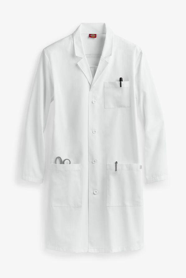 Dickies Unisex 40" 3-Pocket Lab Coat - White - 1