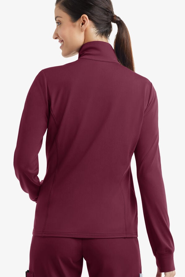 Tafford Active STRETCH Keira Women's 2-Pocket Quilted Long Sleeve Jacket - Wine - 2