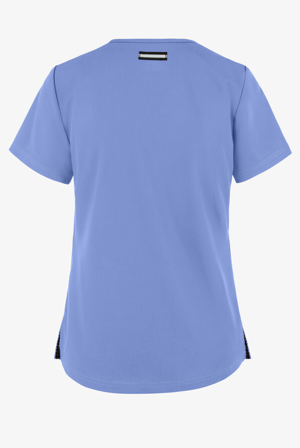 koi Next Gen Ready to Work Women's 1-Pocket STRETCH V-Neck Scrub Top - True Ceil - 2
