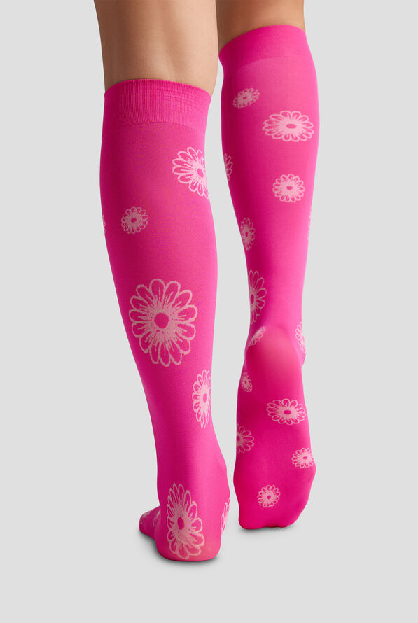 Calcetines de compresi&oacute;n UA Daisies para mujer exclusivos de UA - 11 mmHg - Fuchsia - 3