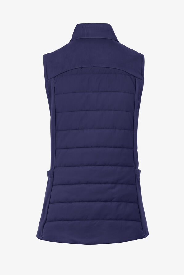 Healing Hands Purple Label Khloe Women's 7-Pocket Zip Front Quilted Scrub Vest - Navy - 2