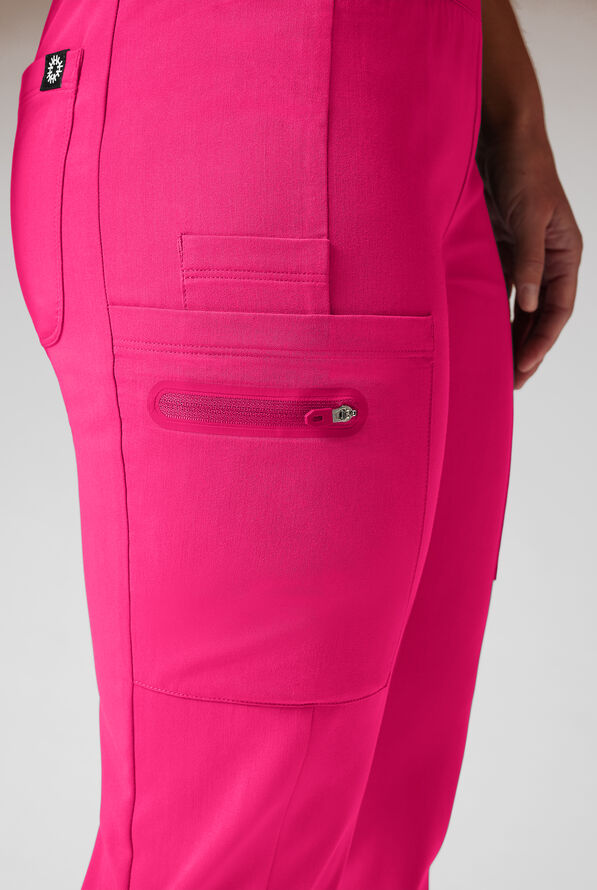 Hypothesis Dynama Y-Pant Women’s 7-Pocket Yoga-Inspired Scrub Pant - Reactive Pink - 5