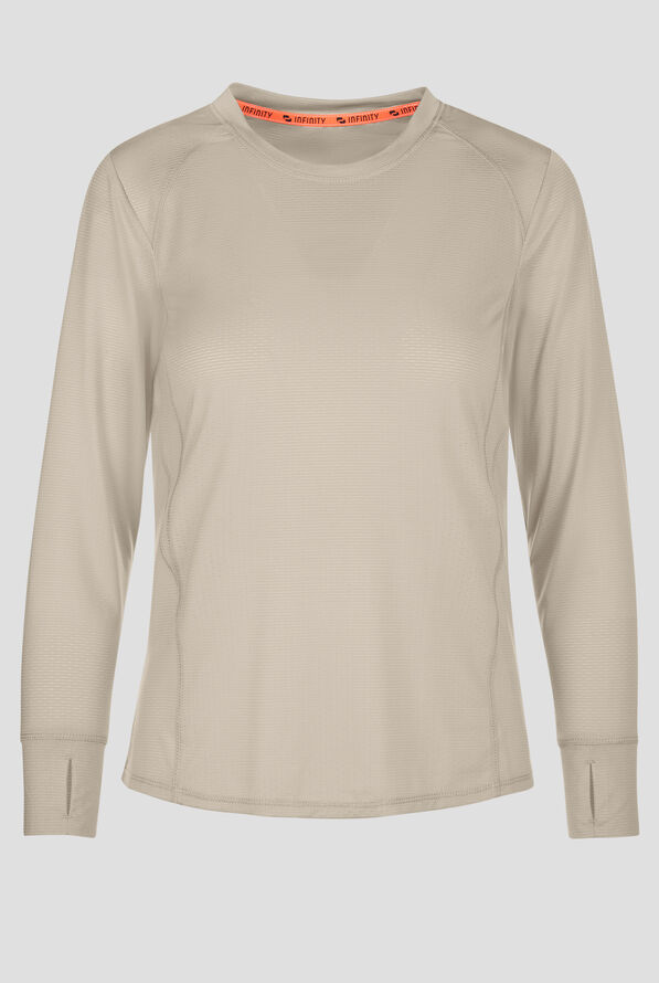 Camiseta médica Infinity GNR8 Stylized Performance STRETCH con costuras en contraste para mujer - Vapor - 1