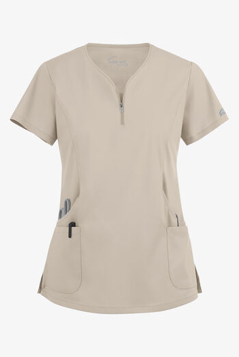 Blusa m&eacute;dica UA Butter-Soft STRETCH con cremallera en el cuello curvo y 4 bolsillos para mujer