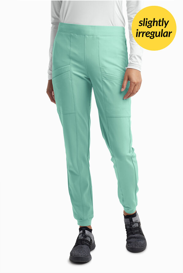 Butter-Soft Women's Cargo 8-Pocket Jogger Scrub Pants **Slightly IRREGULAR**  - Beachside Blue - 1