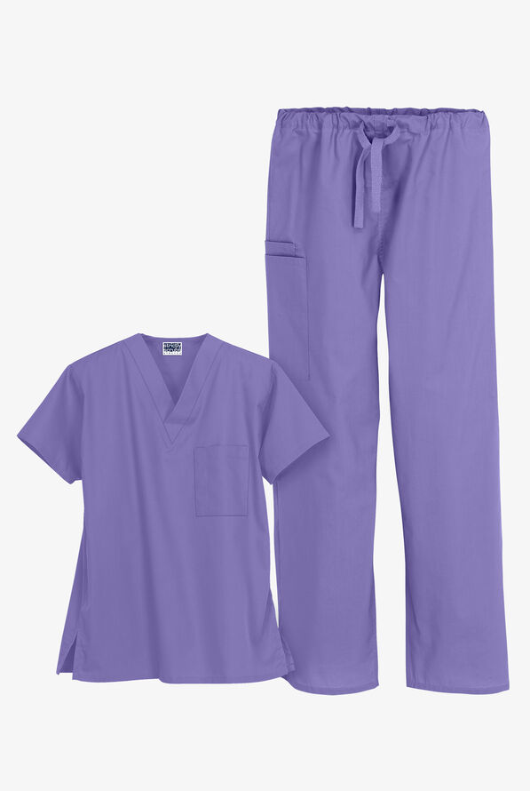 Strictly Scrubs Unisex Scrub Set - Dark Lilac - 1