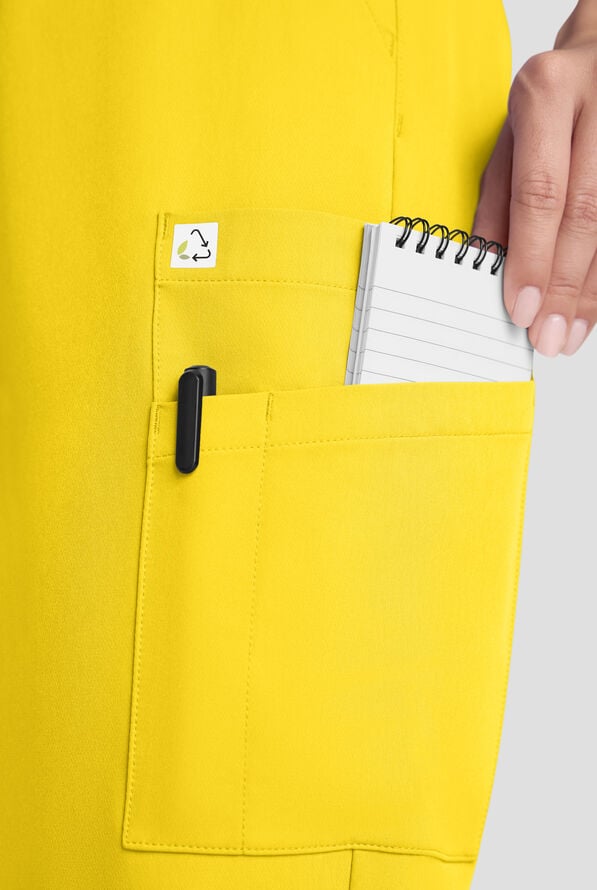 ReSurge Topaz Women's 11-Pocket Drawstring Scrub Pants - Vibrant Yellow - 5