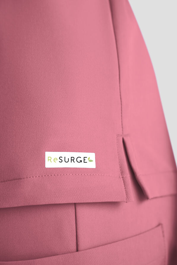 ReSurge Diamond Women's 3-Pocket V-Neck Tuck In / Wear Out Scrub Top - Tea Rose - 3