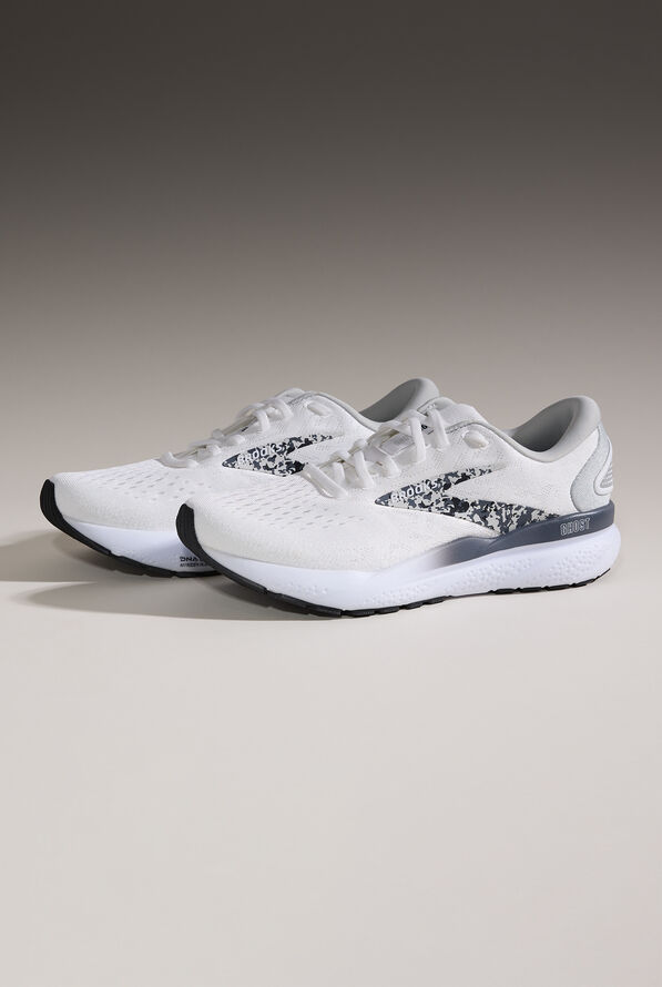 Brooks Women's Ghost 16 White/Oyster/Lava Athletic Lace Up Nursing Shoes - null - 3