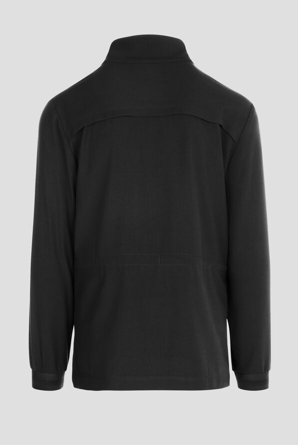 Healing Hands Quest Men's 4-Pocket STRETCH Zip Front Utility Scrub Jacket - Black - 2