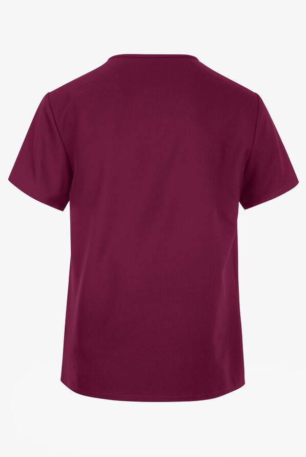 Cherokee Workwear Originals Ultra Unisex 1-Pocket V-Neck Scrub Top - Wine - 2