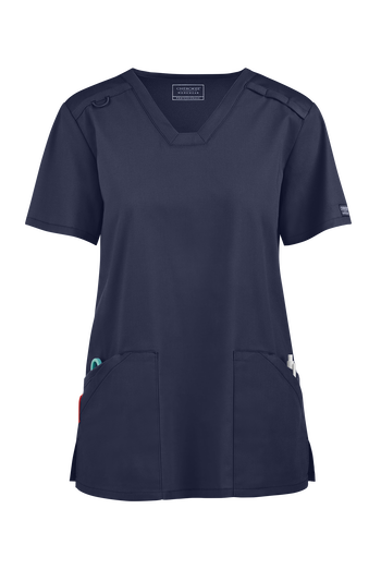 Blusa m&eacute;dica Cherokee Workwear Professionals Active con cuello en V y 4 bolsillos para mujer Exclusiva de UA