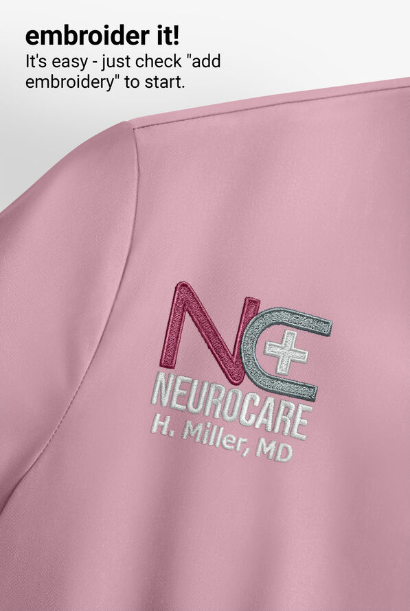 Cherokee Atmos Women's 2-Pocket STRETCH Coolmax V-Neck Scrub Top - Mauve Haze - 5