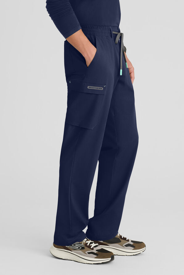 Pantal&oacute;n m&eacute;dico Skechers by Barco MotionTech Station Terrain STRETCH estilo cargo con piernas rectas y 6 bolsillos para hombre - Navy - 3