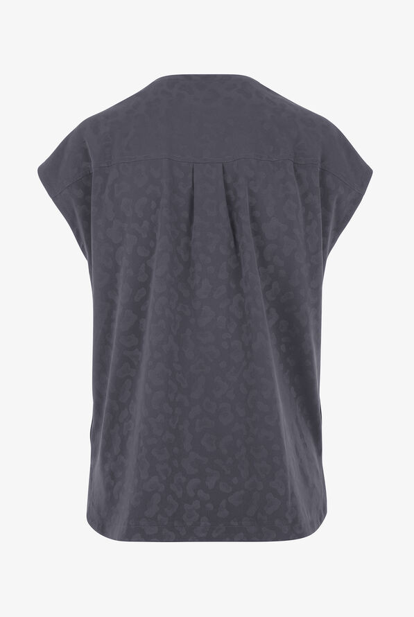Healing Hands Purple Label Jayden Women's 2-Pocket STRETCH Leopard Jacquard Dolman Sleeve Scrub Top - Pewter - 2