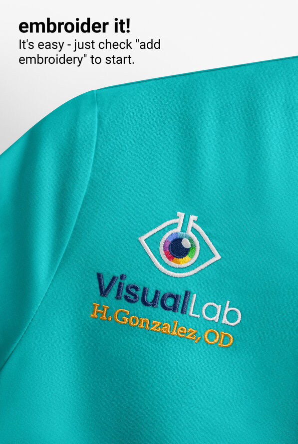 Blusa m&eacute;dica UA Butter-Soft STRETCH con lazos entrecruzados y 4 bolsillos para mujer - Bright Teal - 7