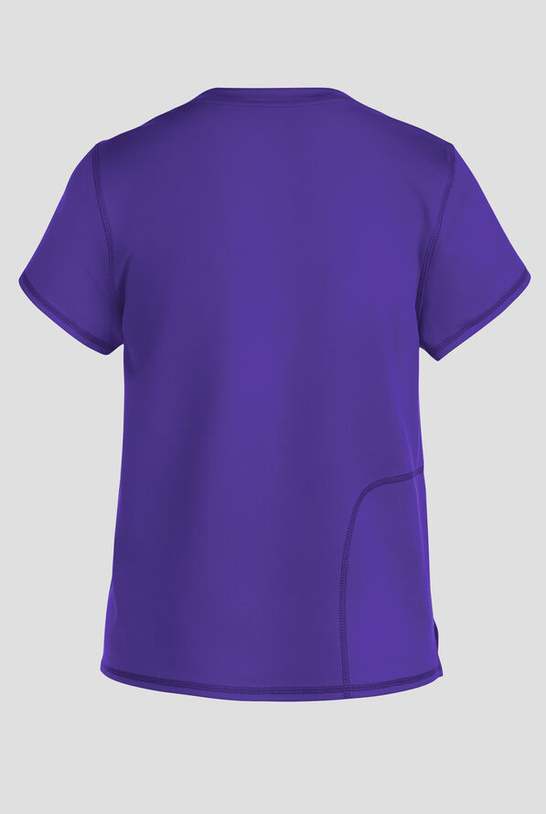 Med Couture Amp Knit Women's 2-Pocket STRETCH Crew Neck Scrub Top - Galactic Purple - 2