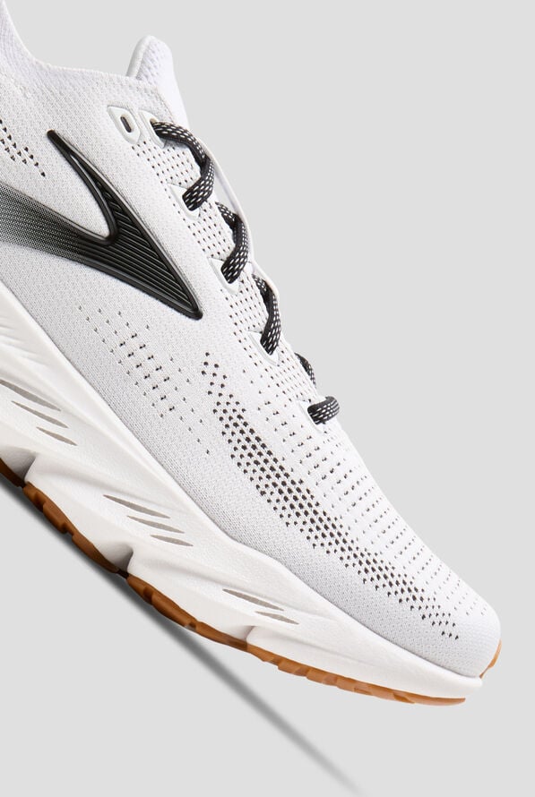 Brooks Men's Glycerin Flex White/Black/Gum Athletic Lace Up Shoes - null - 3