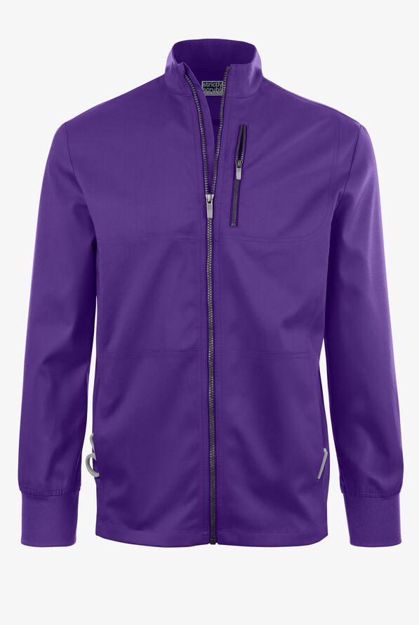 Strictly Scrubs Active STRETCH Men’s 4-Pocket Warm-Up Scrub Jacket - Grape - 1