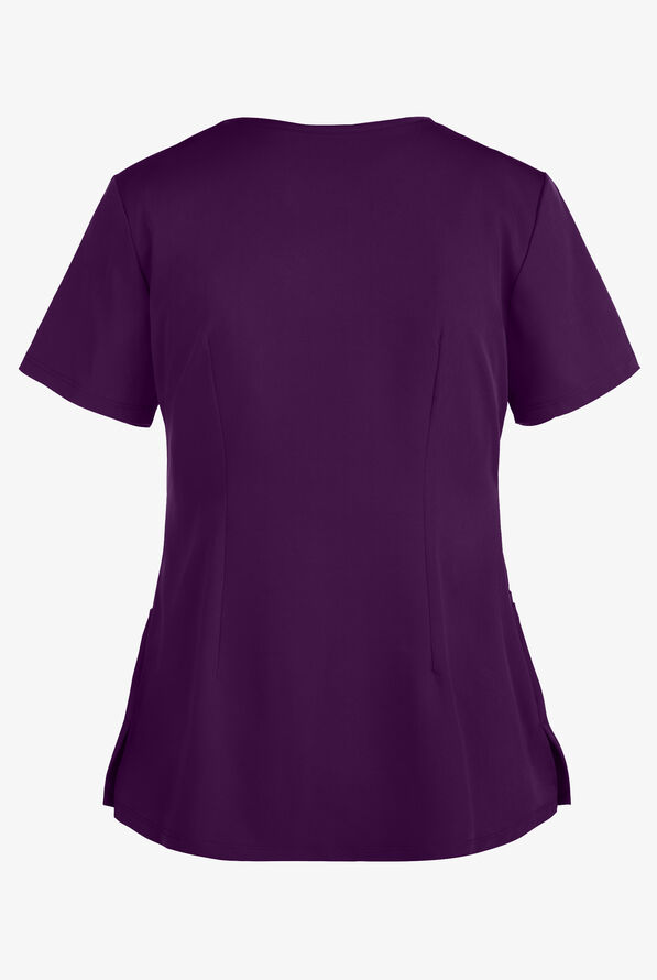 HH Works by Healing Hands Monica Women's 4-Pocket STRETCH V-Neck Scrub Top - Eggplant - 3