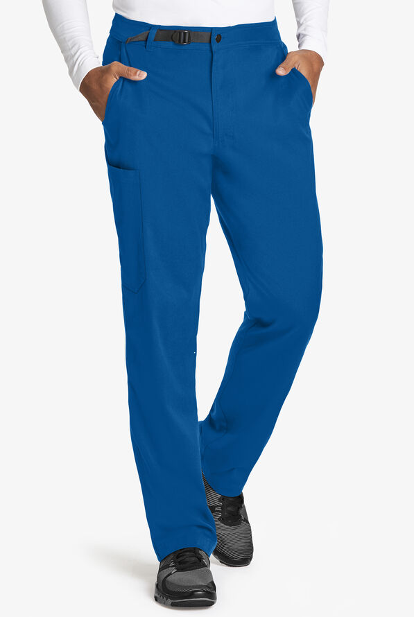 Grey's Anatomy™ by Barco Spandex STRETCH Wesley Men's 4-Pocket Cargo Scrub Pants - Royal - 1