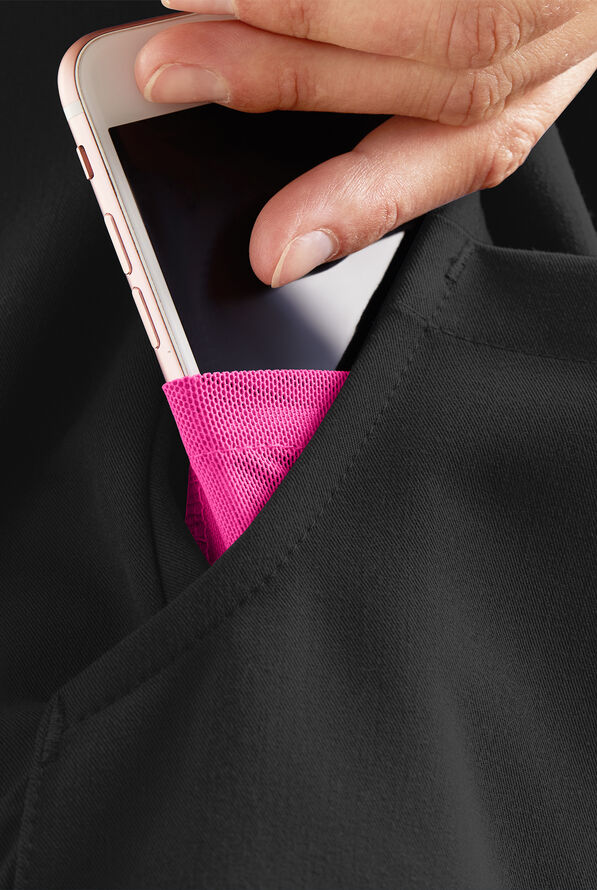 Blusa m&eacute;dica MOVEMENT by Butter-Soft Antares STRETCH con cuello en V y 6 bolsillos para mujer - Black - 6