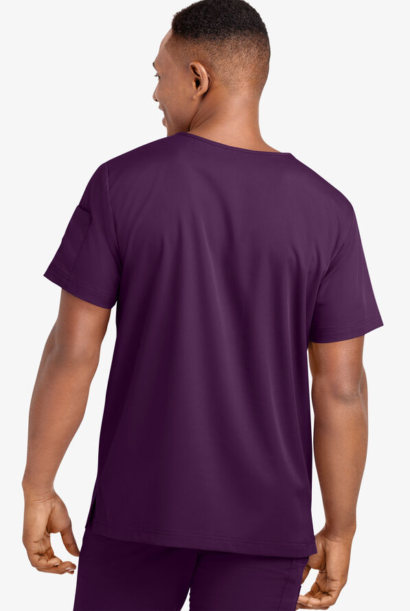 Advantage STRETCH Men's 4-Pocket V-Neck Scrub Top - Eggplant - 4