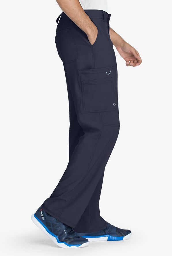Infinity Men's 5-Pocket STRETCH Tapered Leg Cargo Scrub Pants - Tall - Navy - 3