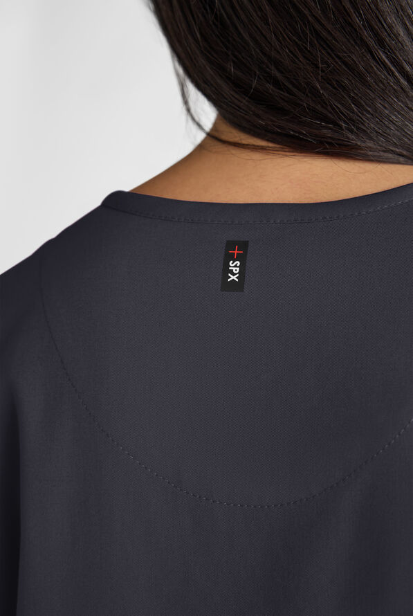 Grey's Anatomy by Barco Emerge Brylyn Women's 2-Pocket STRETCH Dolman Sleeve V-Neck Scrub Top - Steel Gray - 6