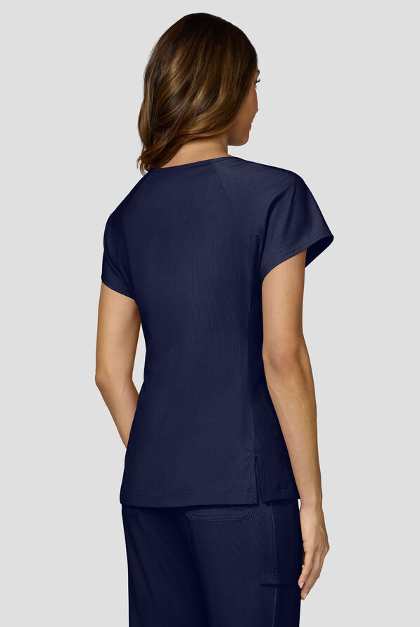 koi Lite&trade; Lilias Women's 2-Pocket Sweetheart Notch Neck Scrub Top - Navy - 4