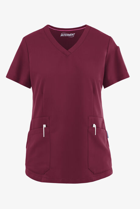 MOVEMENT by Butter-Soft STRETCH Antares Women's 6-Pocket V-Neck Scrub Top