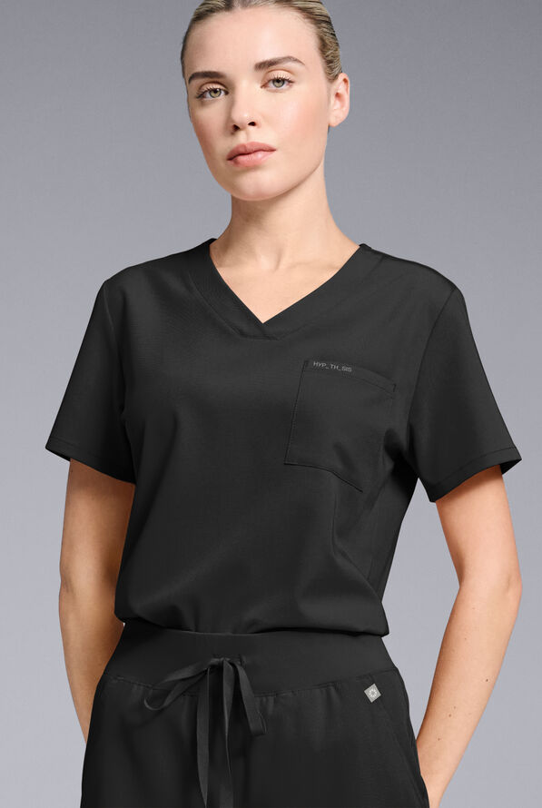 Hypothesis Women's Base V-Neck Tuck-In Scrub Top - Jet Black - 5
