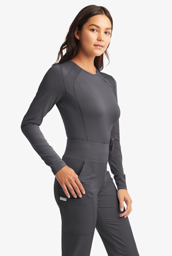 Camiseta médica ReSurge Jade con mangas largas para mujer - Pewter - 4