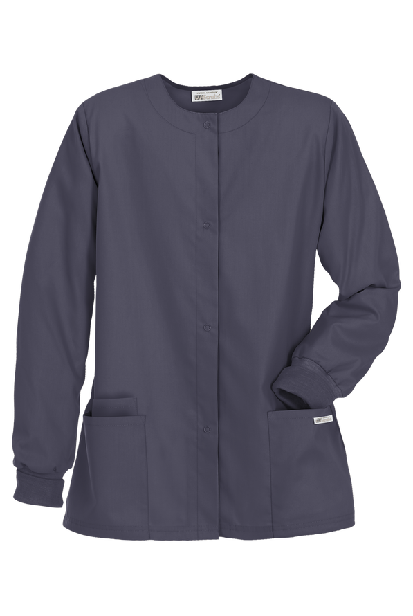 UA Best Buy Scrubs Women's 3-Pocket Snap Front Jacket - Granite - 1