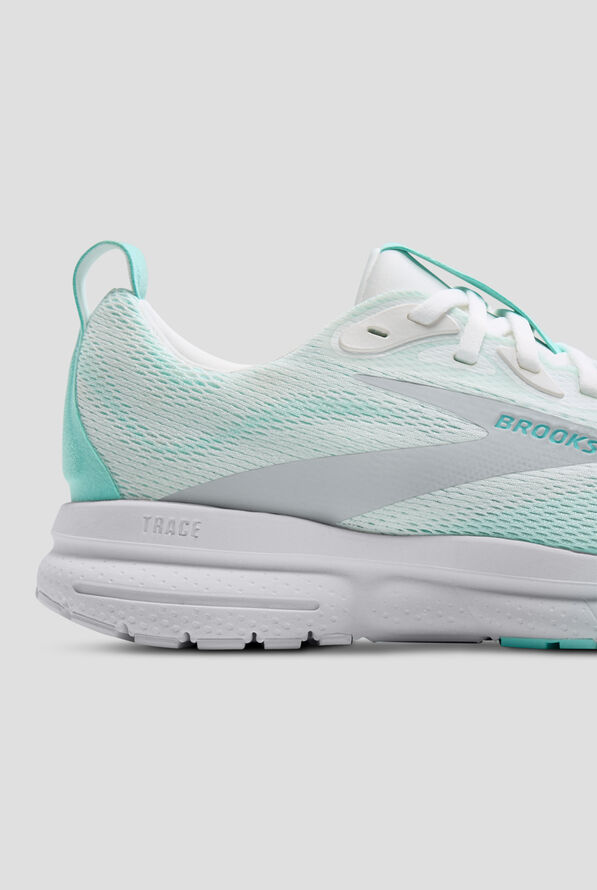 Brooks Women's Trace 4 Bright White/Limpet/Oyster Athletic Lace Up Shoes - null - 4