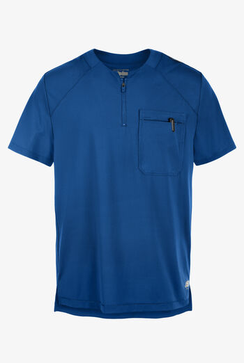 Skechers by Barco Slip-ins Flex Men's 1-Pocket STRETCH Tuck In Zipper Round Neck Scrub Top