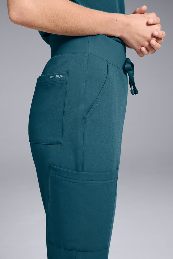Hypothesis Women's Base 6-Pocket Jogger Scrub Pant - Caribbean Blue - 4